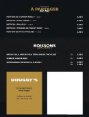 Menu Douggy's - A partager, boissons, ...