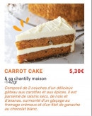 Menu Etienne - Carrot cake