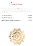 Menu Gupta's - Caviar de neuvic