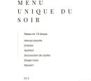 Menu Iki - Menu unique du soir