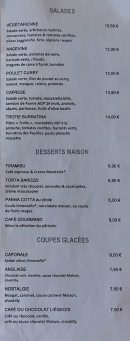 Menu La Fleur De Blé - Salades, desserts et coupes glacées