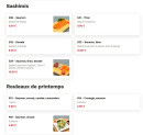 Menu Nagoya - Sashimis et rouleaux de printemps