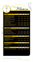Carte et menu de Brasserie de la Maine à Bouchemaine — Les vins blancs