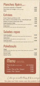 Carte et menu de La Petite Verrière à Verrières-en-Anjou — Les planches apéro, entrées, ...