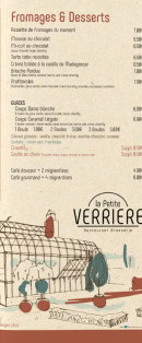 Carte et menu de La Petite Verrière à Verrières-en-Anjou — Les fromages, desserts