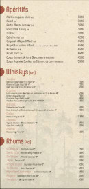 Carte et menu de La Petite Verrière à Verrières-en-Anjou — Les apéritfs, whislys, ...