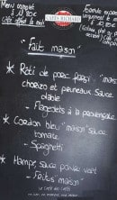 Menu La scierie - exemple de menu