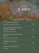 Carte et menu de Les Toqués d'Anjou à Rives-du-Loir-en-Anjou — La terre & mer