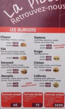 Menu La Pizza à Emporter - Les burgers