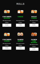 Menu californian sushi - Rolls