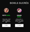 Menu californian sushi - Bowls sucres