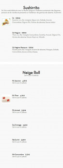 Menu Combo Sushi - Les sushirrito et neige roll