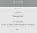 Carte et menu de Domaine de la Blairie à Gennes-Val-de-Loire — Le menu enfant