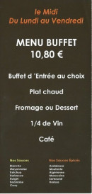 Menu Le Délice - Menu buffet