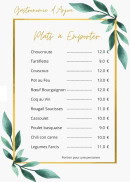 Carte et menu de Gastronomie d'Anjou à Ombrée d'Anjou — Les plats à emporter