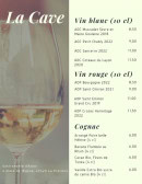 Carte et menu de Gastronomie d'Anjou à Ombrée d'Anjou — Les vins et cognacs