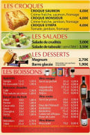 Carte et menu de La Pizza Sympa à Montreuil Juigne — Les croques, salades et boissons