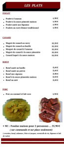 Menu Jardin D'asie - Les plats