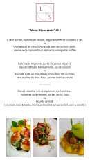 Carte et menu de Loire et Sens à Les Garennes sur Loire — Le menu découverte