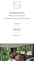 Carte et menu de Loire et Sens à Les Garennes sur Loire — Le menu déjeuner du jour à 28€