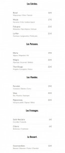 Carte et menu de Restaurant Le Moulin de l'Epinay à Mauges-sur-Loire — Les plats à la carte