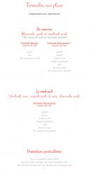 Carte et menu de Le Soleil Réunionnais à Saint Lambert du Lattay — Les formules sur place