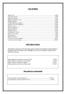Menu Restaurant le Berbère - Les entrées, tajines...