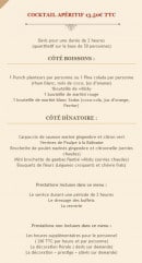 Menu L'antidote - Cocktail Aperitif 13,50 € TTC