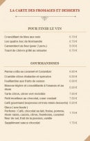 Menu L'antidote - Les fromages et desserts 