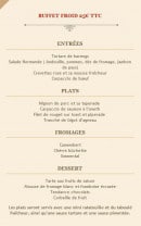 Menu L'antidote - Buffet froid à 25€