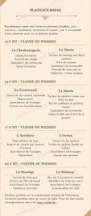 Menu L'antidote - Les plateaux 
