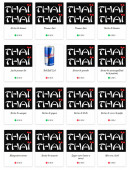 Menu Thaï-Thaï - Les boissons