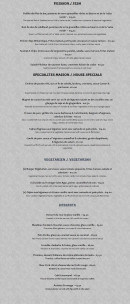 Menu L'Abbaye - Poissons, spécial maison, végétarien