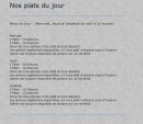 Menu L'Abbaye - Plats du jours