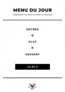 Carte et menu de Restaurant de Pré Salé le Mont-Saint-Michel à Beauvoir — Le menu du jour