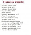 Carte et menu de L'auberge des deux églises à Les Moitiers d'Allonne — Couscous à emporter