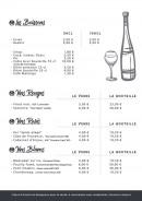 Menu La Douzaine - Les boissons, vins