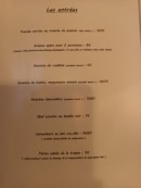 Menu Le Local - Les entrées