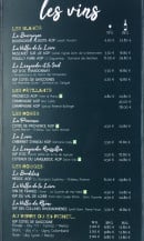 Carte et menu de La Faiencerie de la mer à Saint Pair sur Mer — Les vins