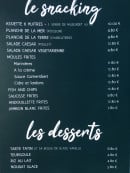 Carte et menu de La Faiencerie de la mer à Saint Pair sur Mer — Les snacking, desserts