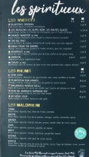 Carte et menu de La Faiencerie de la mer à Saint Pair sur Mer — Les spiritieux