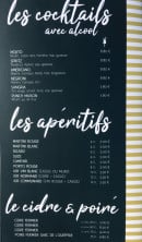 Carte et menu de La Faiencerie de la mer à Saint Pair sur Mer — Les cocktails avec alcool, apéritifs, ...
