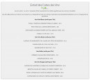 Carte et menu de l'auberge des grottes à La Hague — Extrait de la carte des vins
