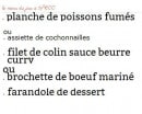 Menu La Renardière - Le menu 18€ 