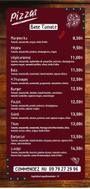 Carte et menu de Familia Mia à Hauteville sur Mer — Les pizzas base tomate