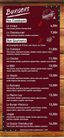 Carte et menu de Familia Mia à Hauteville sur Mer — Les burgers