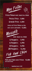 Carte et menu de Familia Mia à Hauteville sur Mer — Les frites, nuggets, ...