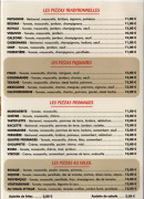 Carte et menu de Au Soleil d'Italie à Saint Hilaire du Harcouet — Les pizzas suite