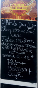 Carte et menu de Friterie Rôtisserie Maison Lengronne à Lingreville — Un exemple de menu