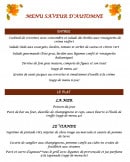 Carte et menu de La Verte Campagne à Quettreville sur Sienne — Exemple de menu